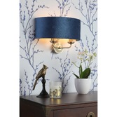 Photograph: Laura Ashley Sorrento Wall Light Antique Brass With Blue Shade