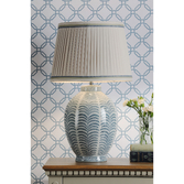 Photograph: Laura Ashley Stannard Table Lamp Blue Ceramic With Shade