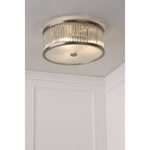 Photograph: Laura Ashley Sutton 2 Light Flush Matt Antique Brass and Ribbed Glass