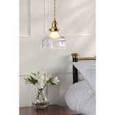 Photograph: Laura Ashley Theodore Pendant Antique Brass and Ribbed Glass