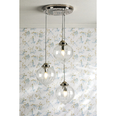 Photograph: Laura Ashley Whitham 3 Light Cluster Pendant Polished Nickel and Ribbed Glass