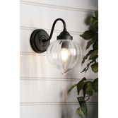 Photograph: Laura Ashley Whitham Matt Black Outdoor Wall Light Complete With Clear Glass - IP44