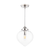 Photograph: Laura Ashley Whitham Pendant Polished Nickel and Ribbed Glass