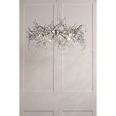 Photograph: Laura Ashley Willow 5 Light Pendant Satin Pewter and Crystal