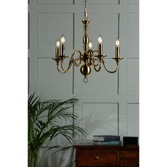 Photograph: Laura Ashley Winchester 5 Light Antique Brass Chandelier - Fitting Only