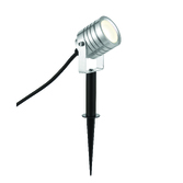 Photograph: Led Ground Exterior IP65 Silver Spike Light - 4000K