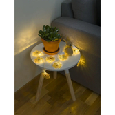 Photograph: Light Set Gold Metal Flowers, 10 Warm White Led, B/O