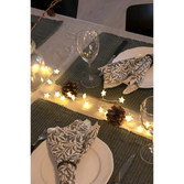 Photograph: Light Set with stars, 90 Warm White Led. Silver wire, IP20