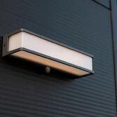 Photograph: Long Slim Led Solar Powered Wall Light With Pir Motion Sensor - 4000K, IP54