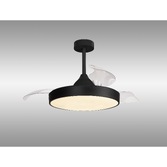 Photograph: Mantra Alaska 60W Black Led Ceiling Fan Light Controllably Via Remote Or App - 2700K - 5000K