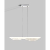 Photograph: Mantra Bianca Crackled Acrylic Effect Large LED Linear Bar Pendant White - 3000K