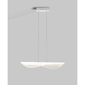 Photograph: Mantra Bianca Crackled Acrylic Effect LED Linear Bar Pendant White - 3000K