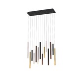 Photograph: Mantra Cala 14 Light LED Linear Bar Pendant Sand White/Sand Black/Gold/Rust Brown