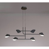 Photograph: Mantra Capuccina LED 6 Light Linear Pendant Black - 3000K