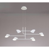 Photograph: Mantra Capuccina LED 6 Light Linear Pendant White - 3000K