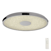Photograph: Mantra Centara Chrome/Acrylic Crystal Flush 48cm Round LED Ceiling Light, 3000K-6500K Tuneable Remote Control - Clearance