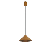Photograph: Mantra Cono 24cm Leather Brown Metal Single Led Pendant Light - 3000K