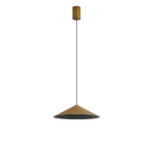 Photograph: Mantra Cono 30cm Leather Brown Metal Single Led Pendant Light - 3000K