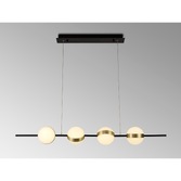 Photograph: Mantra Cuba 4 Light LED Linear Bar Pendant Black & Gold - 3000K