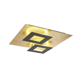 Photograph: Mantra Dalia Black And Gold Large Square Flush Led Ceiling Light - M8162 - 3000K