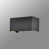 Photograph: Mantra Davos Rectangle Black Adjustable Up And Down Dimmable Led Exterior Wall Light - 2700K - IP54