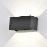 Photograph: Mantra Davos Rectangle Black Adjustable Up And Down Led Exterior Wall Light - 3000K - IP54