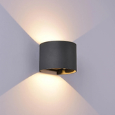 Photograph: Mantra Davos Round Anthracite Adjustable Up And Down Led Exterior Wall Light - 4000K - IP54