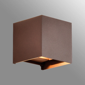 Photograph: Mantra Davos Square Rust Adjustable Up And Down Dimmable Led Exterior Wall Light - 2700K - IP54