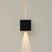 Photograph: Mantra Davos XL Square Black Adjustable Up And Down Led Exterior Wall Light - 4000K - IP55