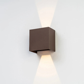 Photograph: Mantra Davos XL Square Rust Adjustable Up And Down Led Exterior Wall Light - 3000K - IP55