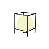 Photograph: Mantra Desigual Large Black Cage Table Lamp Complete With Opal Globe