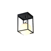 Photograph: Mantra Desigual Small Black Cage Short Flush Ceiling Light With Opal Globe