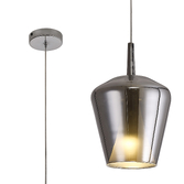 Photograph: Mantra Elsa Silver Inverted Bell Glass Pendant Light Complete With Opal Cone Inner