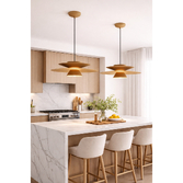 Photograph: Mantra Estrella 50cm Round Matt Khaki Modern Led Pendant - Dimmable - 3000K