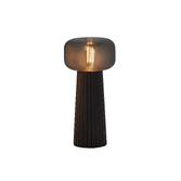 Photograph: Mantra Faro White Ribbed Cone Table Lamp Complete With Opal Glass