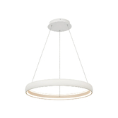 Photograph: Mantra Flats 59cm White 1 Tier Led Ring Pendant Light - Dimmable - 3000K