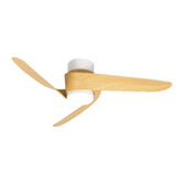 Photograph: Mantra Groenland S 100cm White And Wood Led Ceiling Fan Light C/w Remote Control 2700-5000K