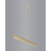 Photograph: Mantra Hanok Slim LED Linear Bar Pendant Sand Brown - 3000K