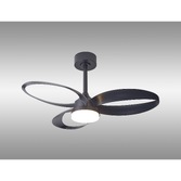 Photograph: Mantra Infinity Semi-Flush Black Led Ceiling Fan Light Complete With Remote Control - 2700-5000K