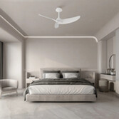 Photograph: Mantra Ipanema 3 Blade White Semi-Flush Led Ceiling Fan With Remote