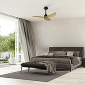 Photograph: Mantra Ipanema 3 Blade Wood And White Semi-Flush Led Ceiling Fan With Remote