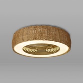 Photograph: Mantra Kilimanjaro Mini Rattan Led Ceiling Fan Light C/W Remote - 2700K - 5000K