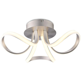 Photograph: Mantra Knot Three Loop Silver Flush Led Ceiling Light - 3000K