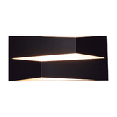 Photograph: Mantra Large Fuji 14W Black Led Rectangle Wall Light - 3000K