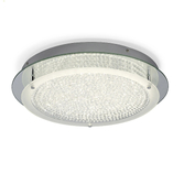 Photograph: Mantra Large Gino Round Led Flush Chrome Ceiling Light With Crystal Decoration - 4000K