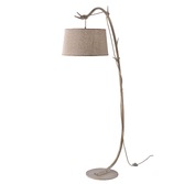 Photograph: Mantra M6182 Sabina Imitation Wood Floor Lamp Compelte With Linen Shade