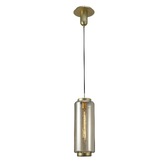 Photograph: Mantra M6198 Jarras Matt Gold/Cognac Glass 20cm Round Pendant