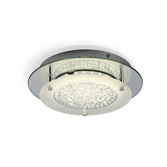 Photograph: Mantra Medium Gino Round Led Flush Chrome Ceiling Light With Crystal Decoration - 4000K