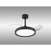 Photograph: Mantra Mistral Mini Black Suspended Led Ceiling Fan Light Complete With Remote Control - 2700K - 5000K