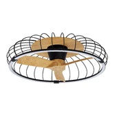 Photograph: Mantra Nature Black/Wood Finish LED Ceiling Light With Built-In Reversible Fan C/W Remote Control